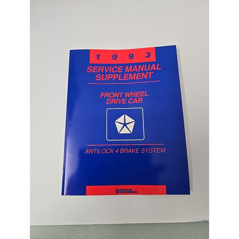 1993 Chrysler Corporation Service Manual Supplement Antilock 4 Brake System